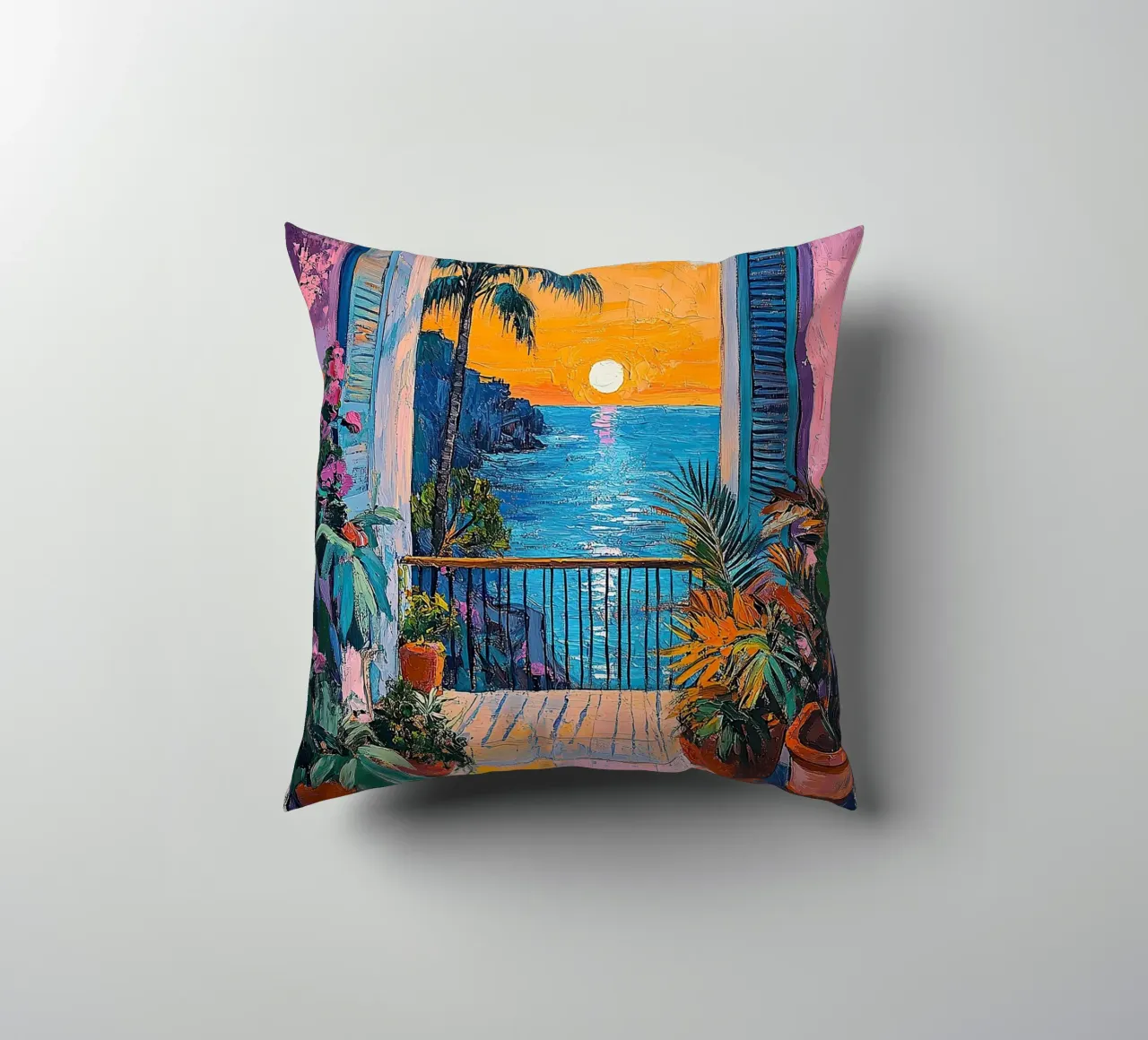 Whisper of the Waves decorative cushion by Nikis Art Studio