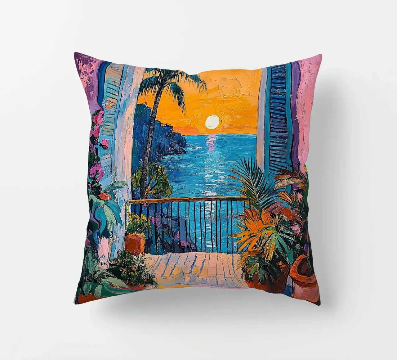 Whisper of the Waves decorative cushion by Nikis Art Studio