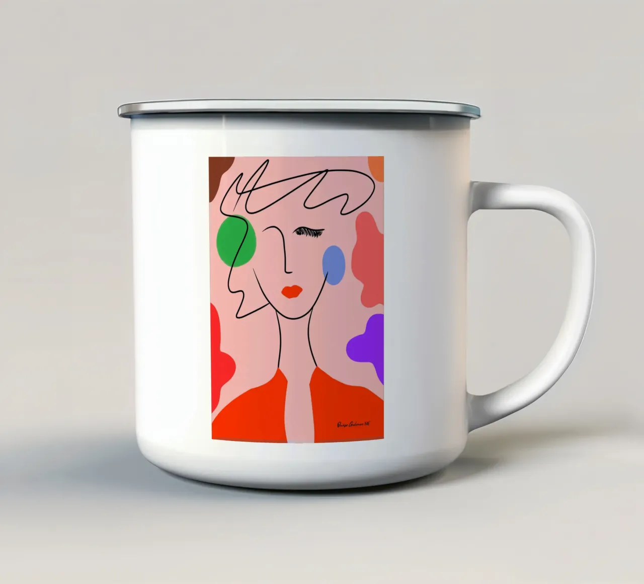 Golden Stillness tazza in smalto da Mike Leymi