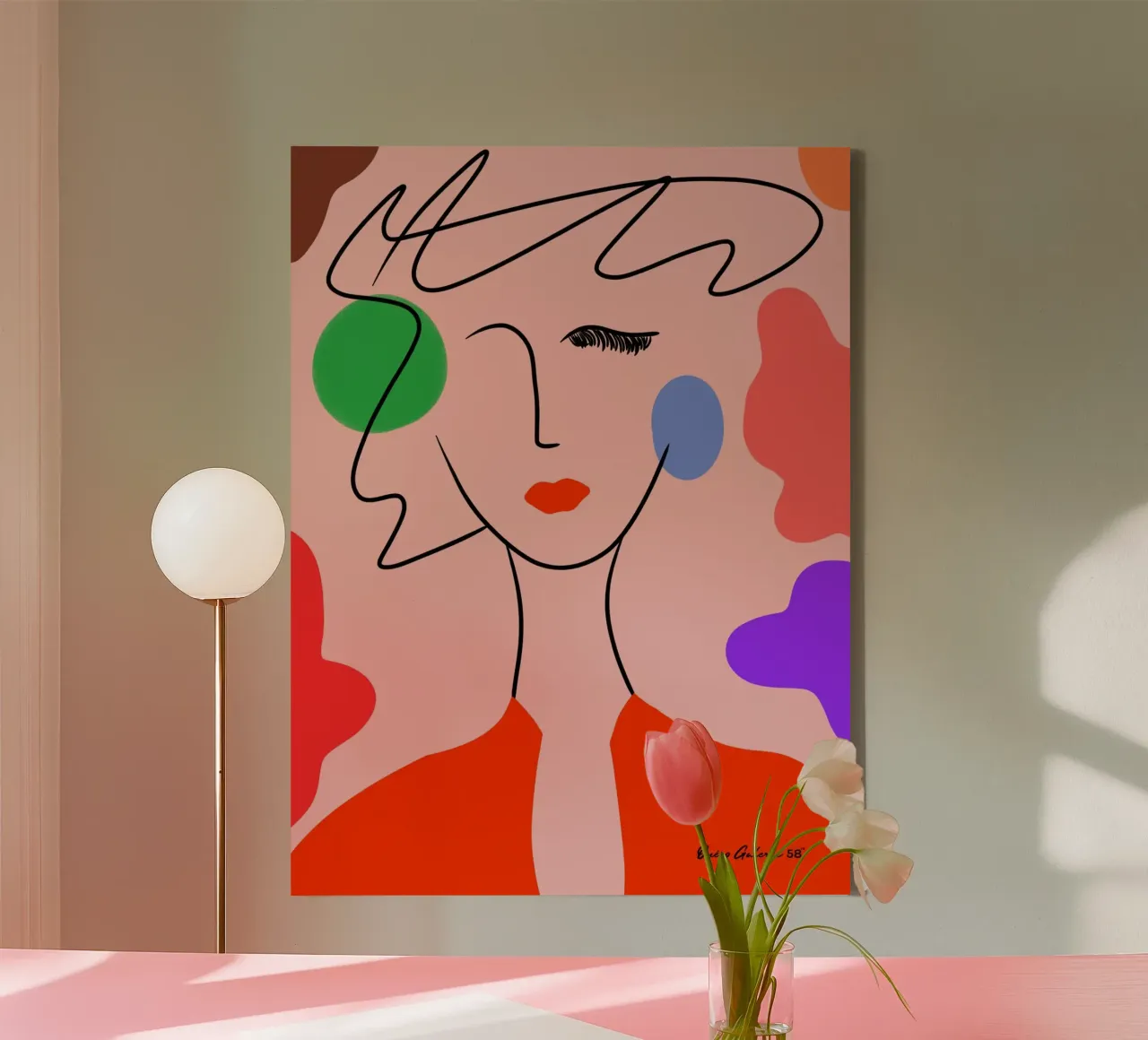 Golden Stillness canvas met Baklijst van Mike Leymi