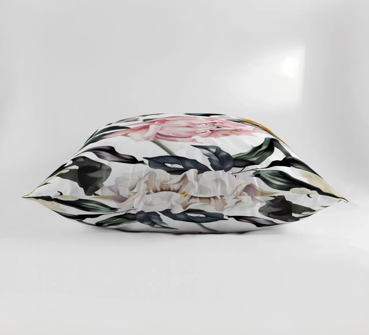 Natura peonie fiori e foglie acquerello arte cuscino da Justyna Jaszke JBJart