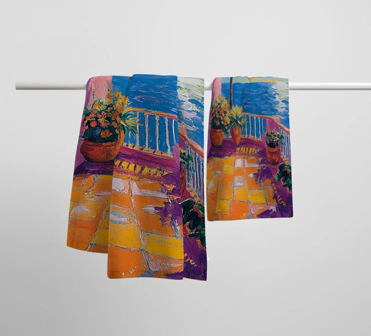 Breeze and Brushstrokes asciugamano da bagno da Nikis Art Studio