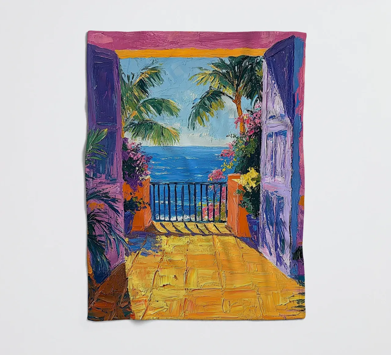 Open Spaces Painted Bright coperta in pile da Nikis Art Studio