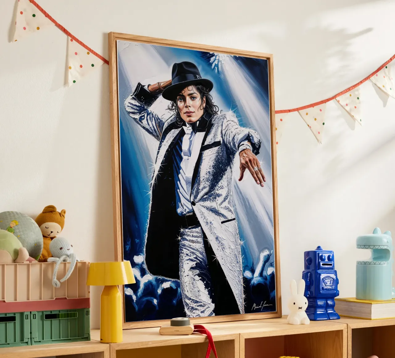Ritratto strutturato di Michael Jackson Arte iconica del re del pop plexiglass da AlbertKlee