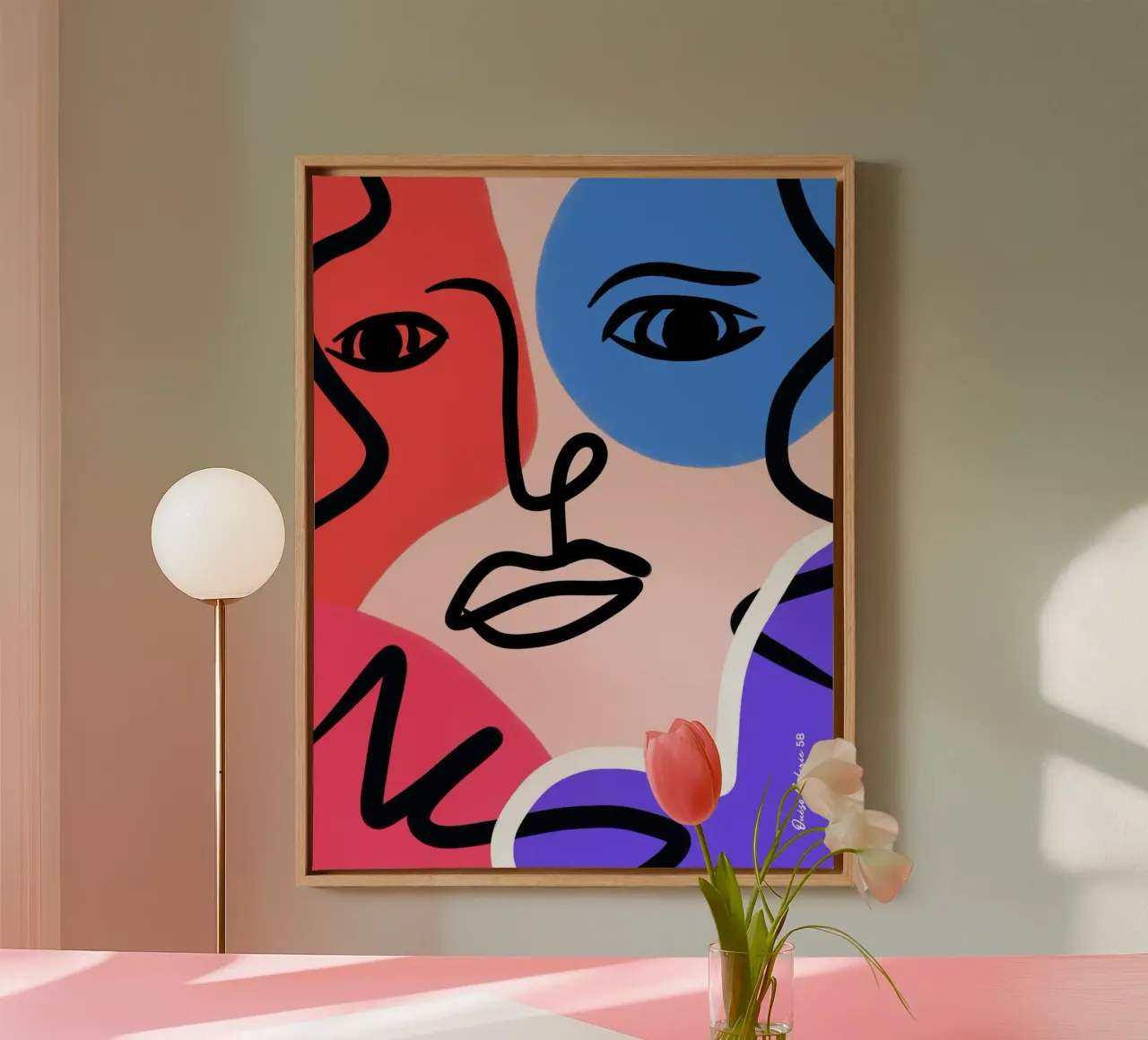 Misty Paths canvas met Baklijst van Mike Leymi