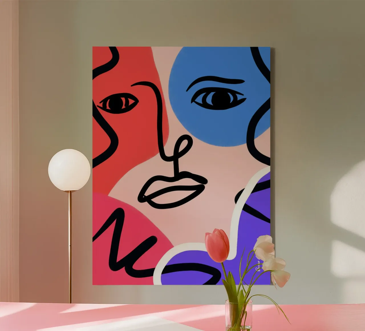 Misty Paths canvas met Baklijst van Mike Leymi