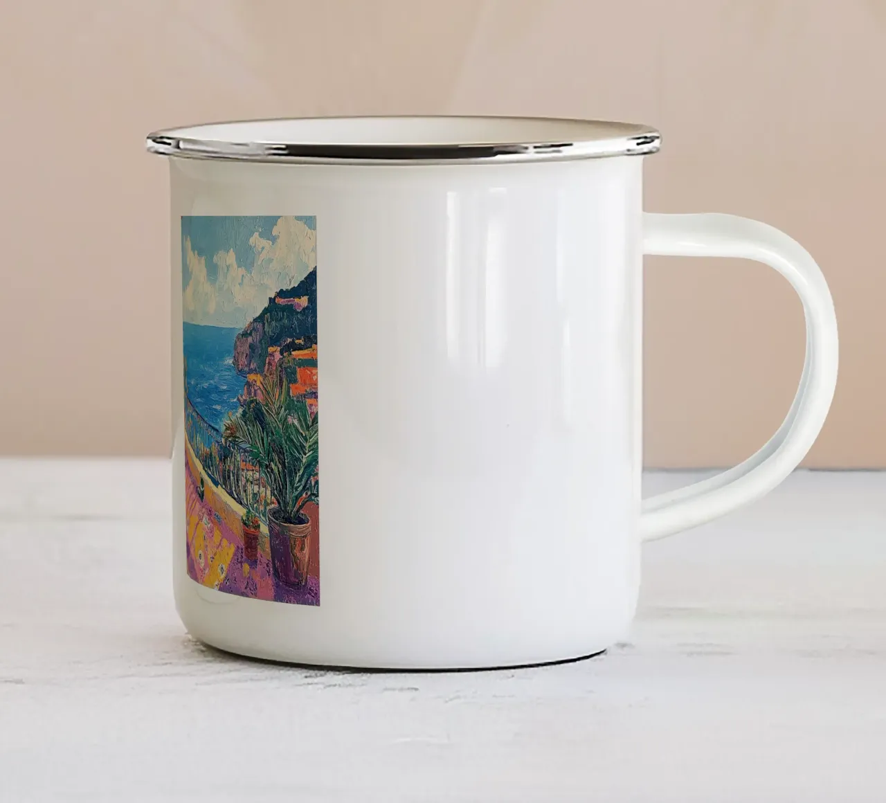Coastal Serenity tazza in smalto da Nikis Art Studio