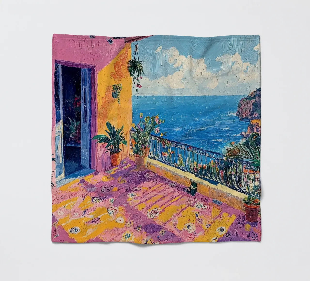 Coastal Serenity coperta in pile da Nikis Art Studio