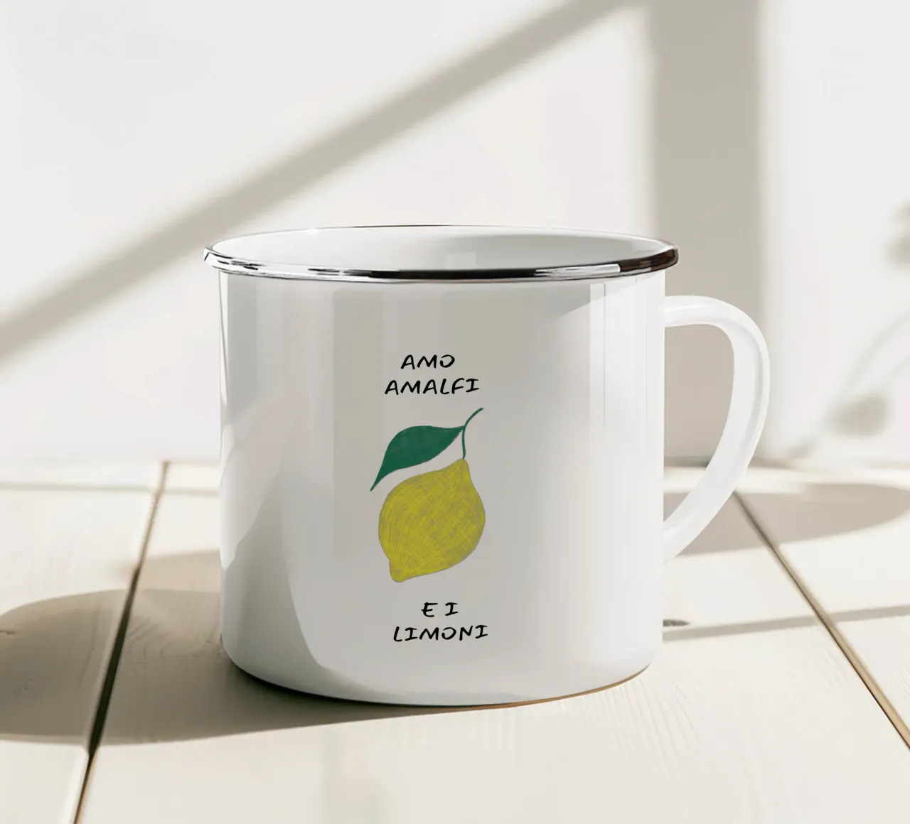 Amo amalfi e i limoni tazza in smalto da Ohkimiko