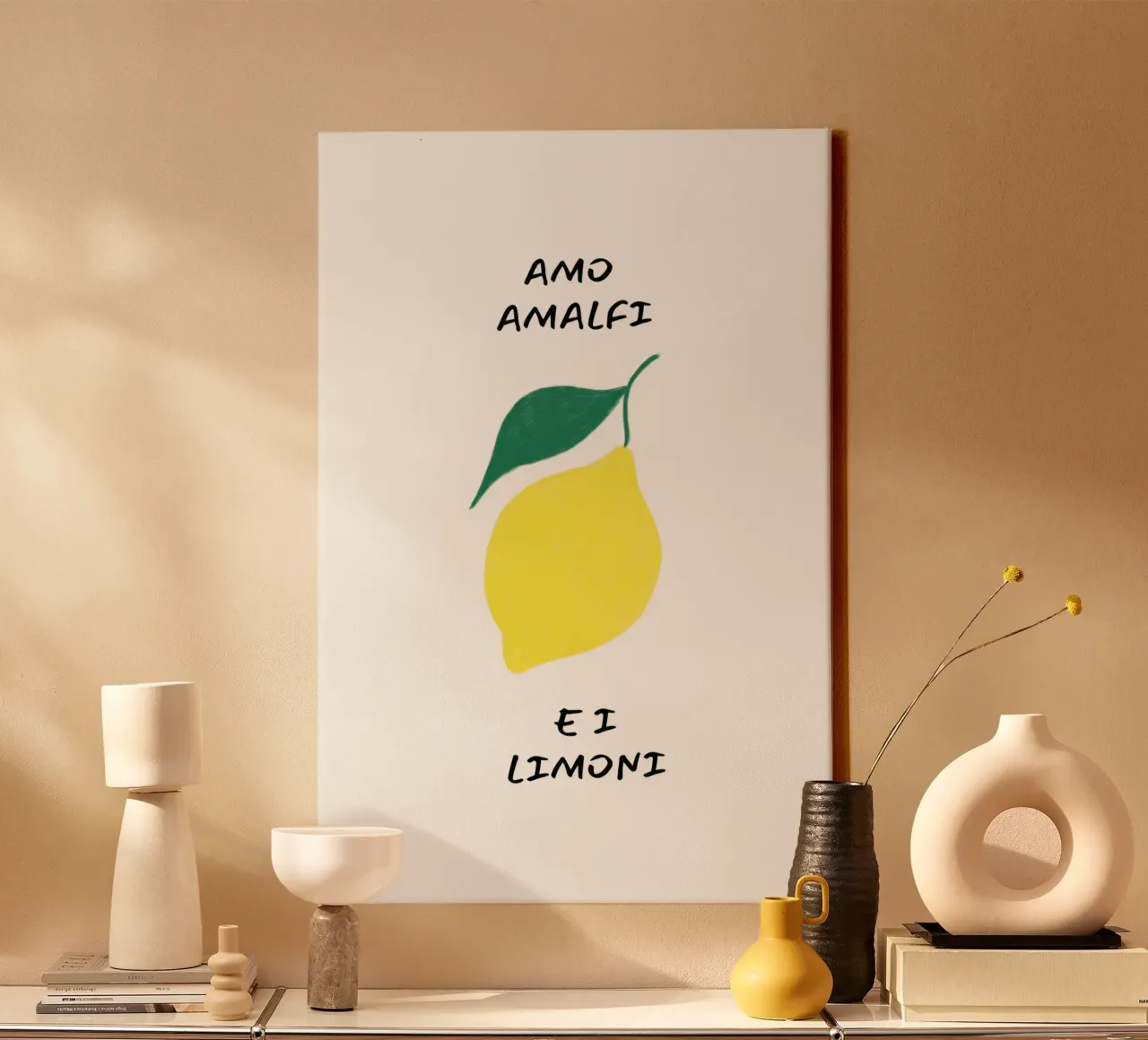 Amo amalfi e i limoni tela con Cornice a cassetta da Ohkimiko