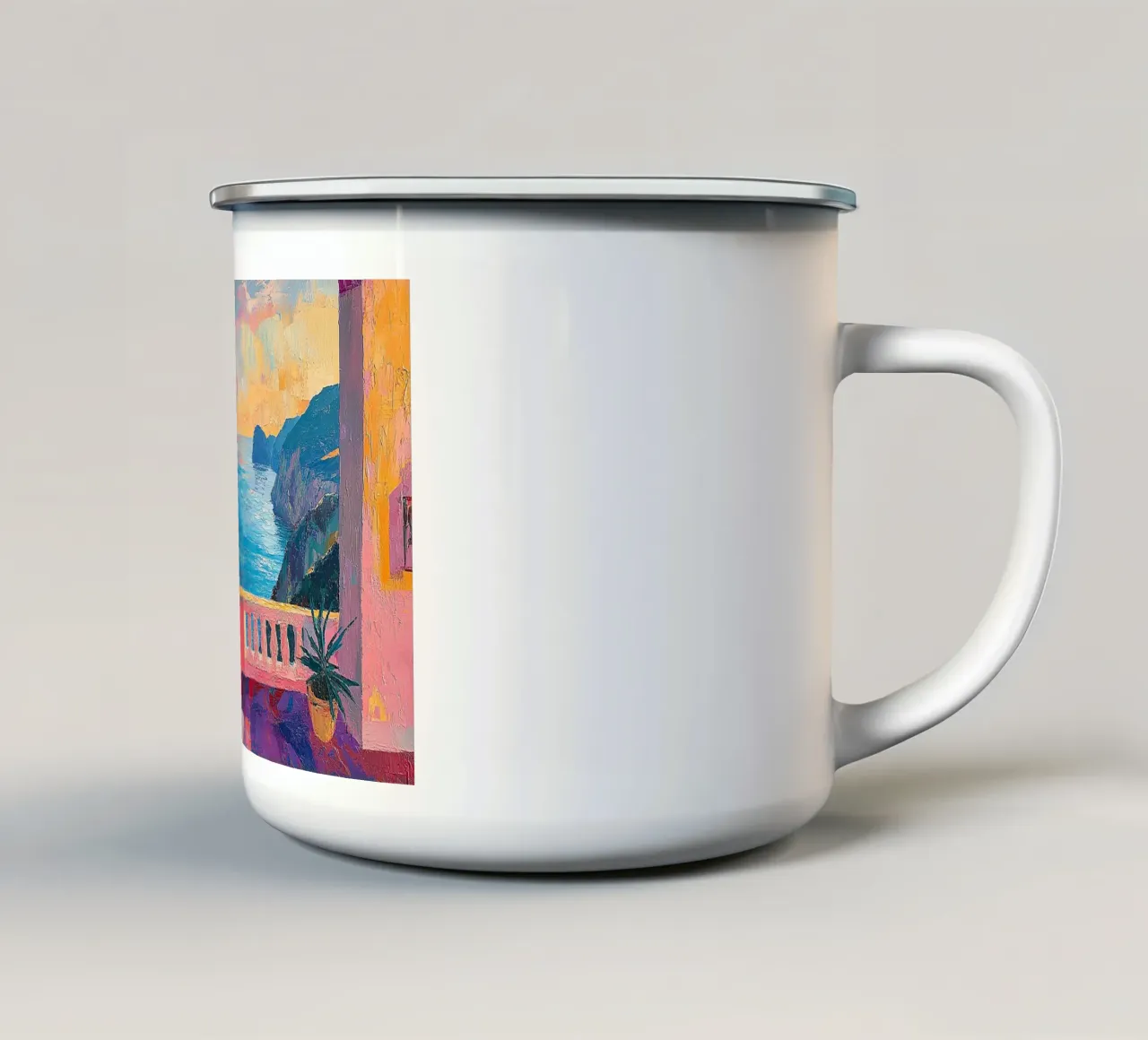 Beyond the Horizon tazza in smalto da Nikis Art Studio