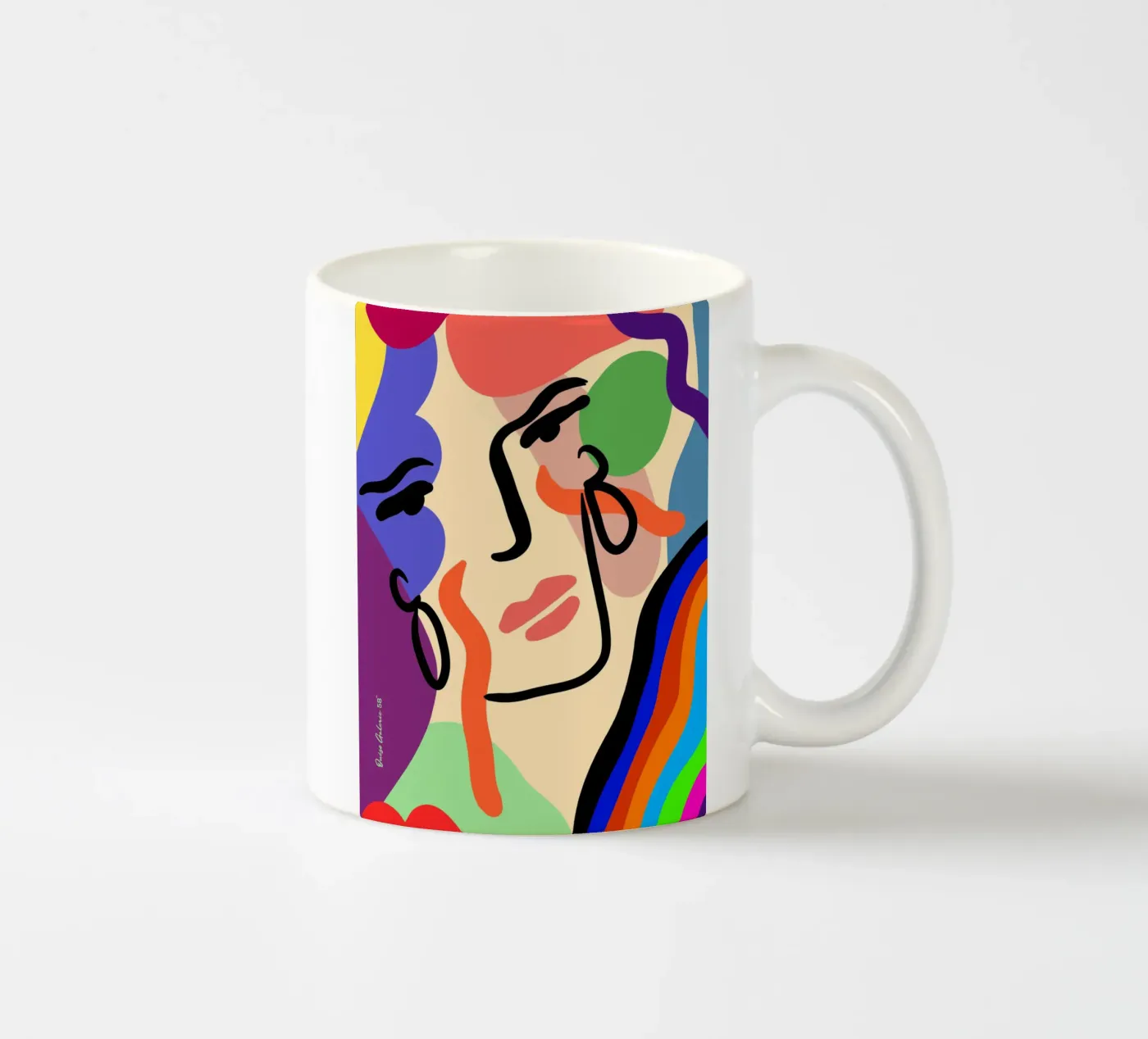 Delicate Waves ceramic mug by Mike Leymi