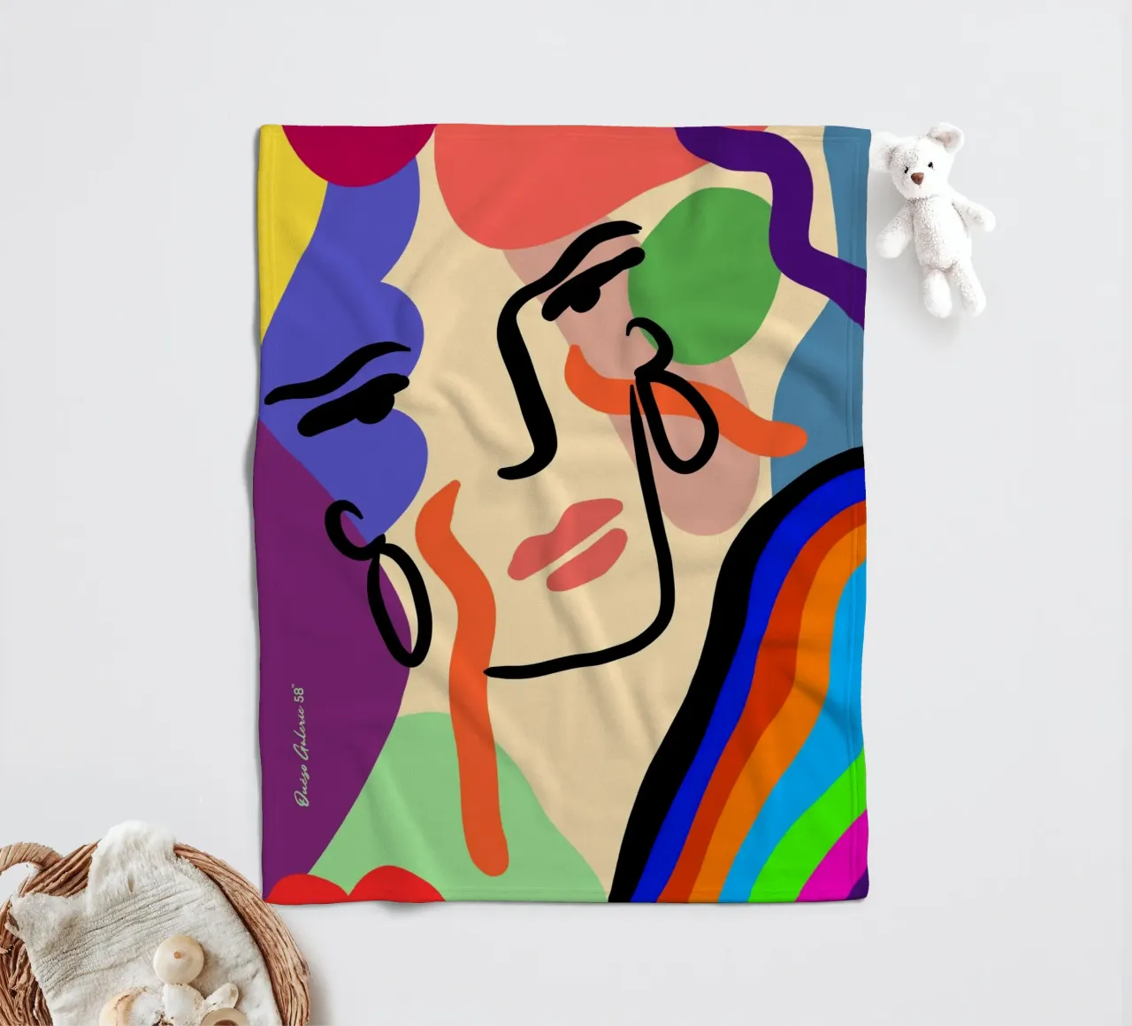 Delicate Waves fleece blanket by Mike Leymi