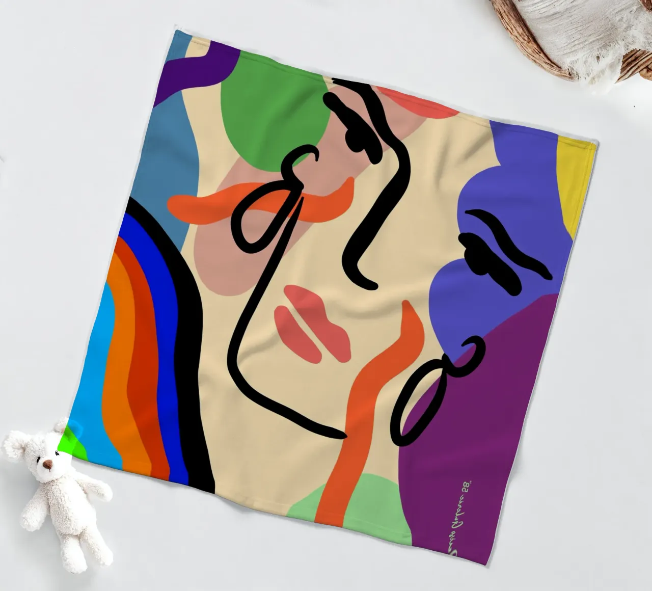 Delicate Waves fleece blanket by Mike Leymi