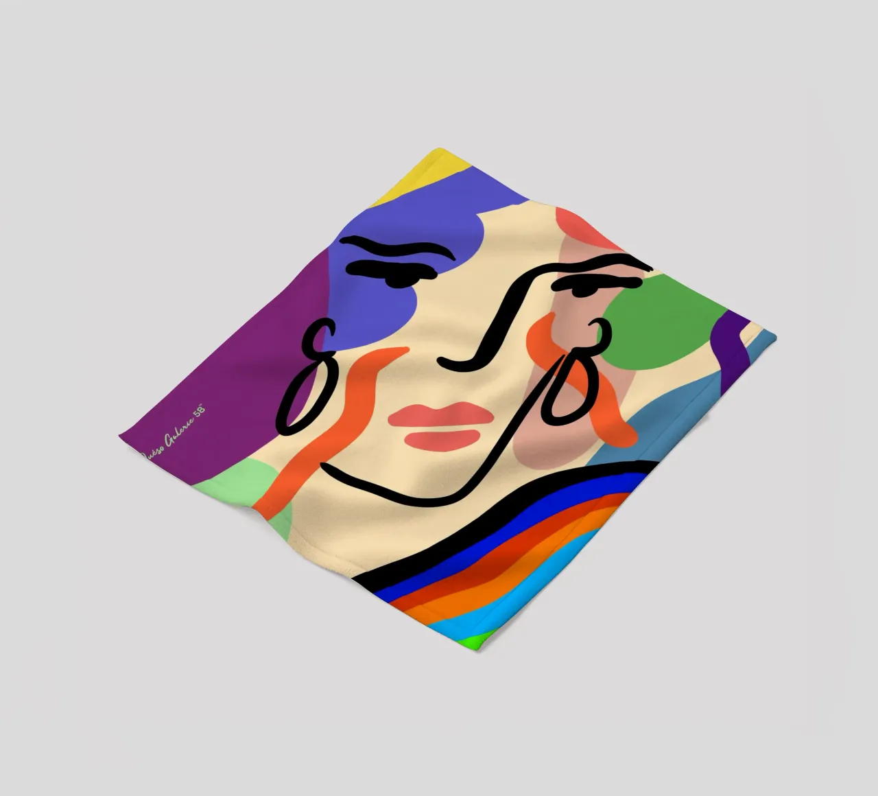 Delicate Waves fleece blanket by Mike Leymi