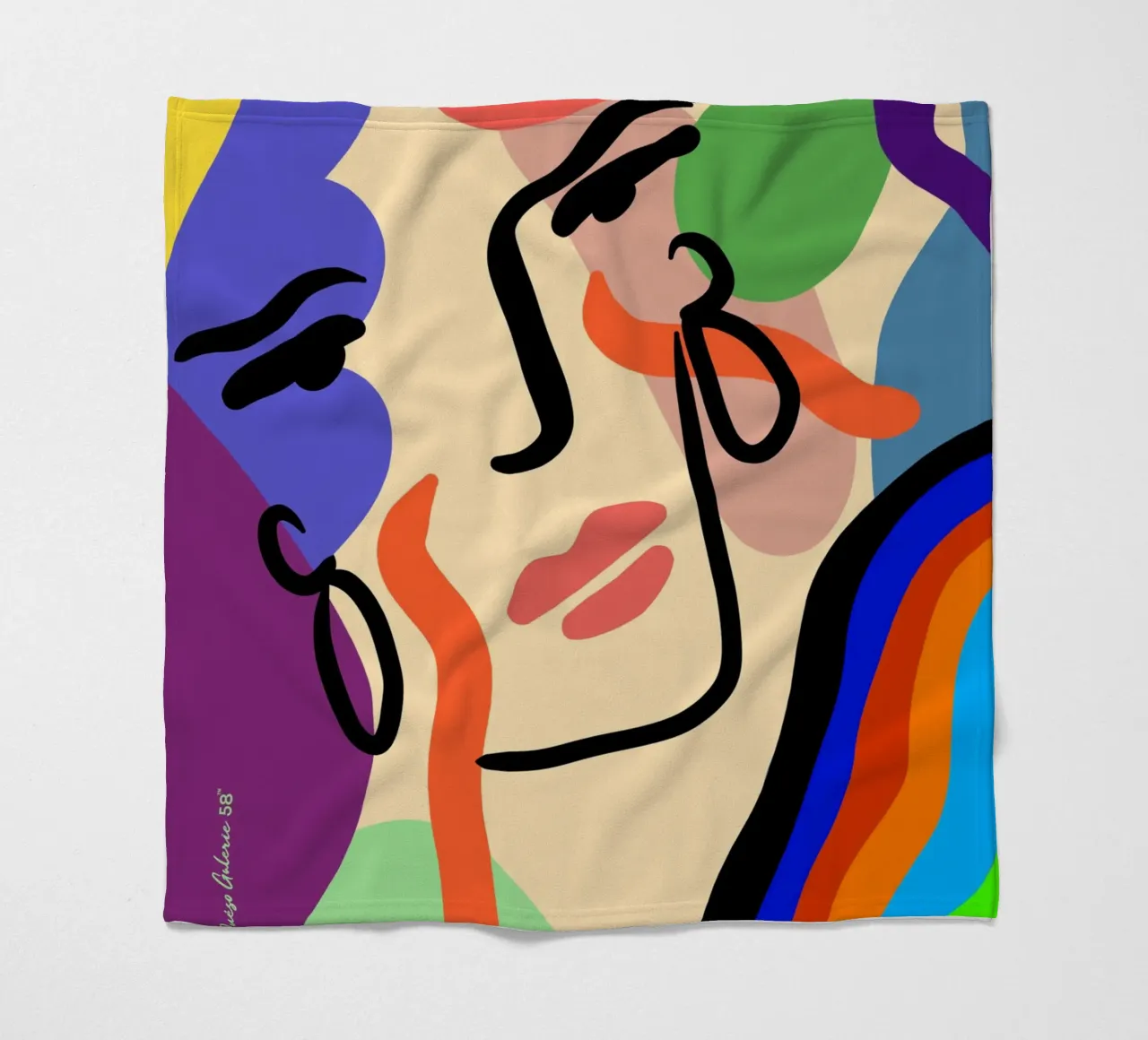 Delicate Waves fleece blanket by Mike Leymi