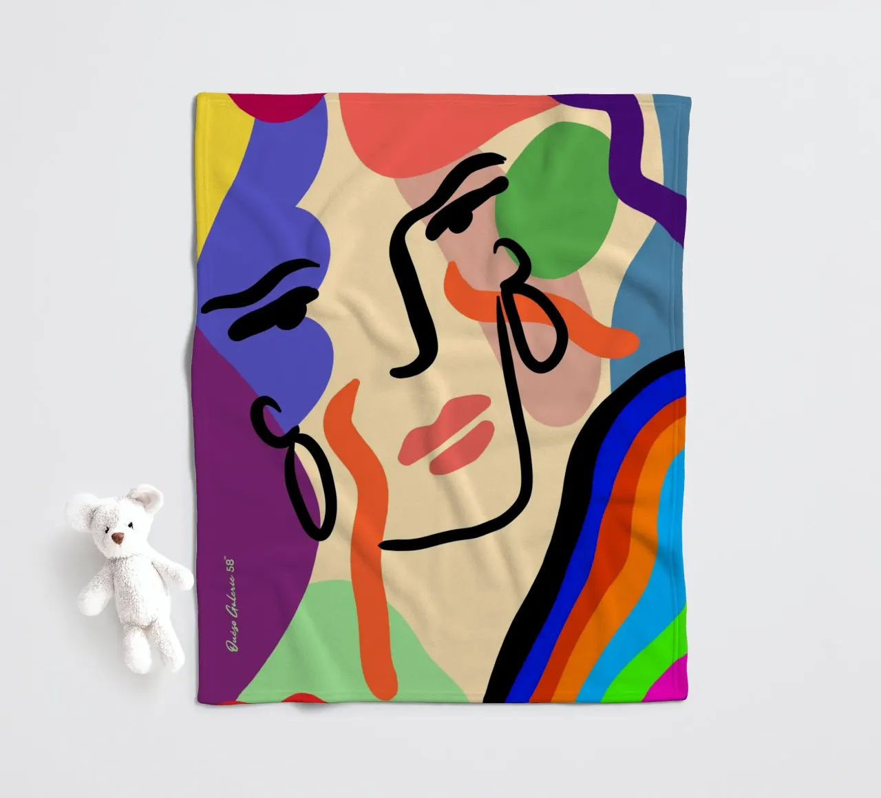 Delicate Waves fleece blanket by Mike Leymi