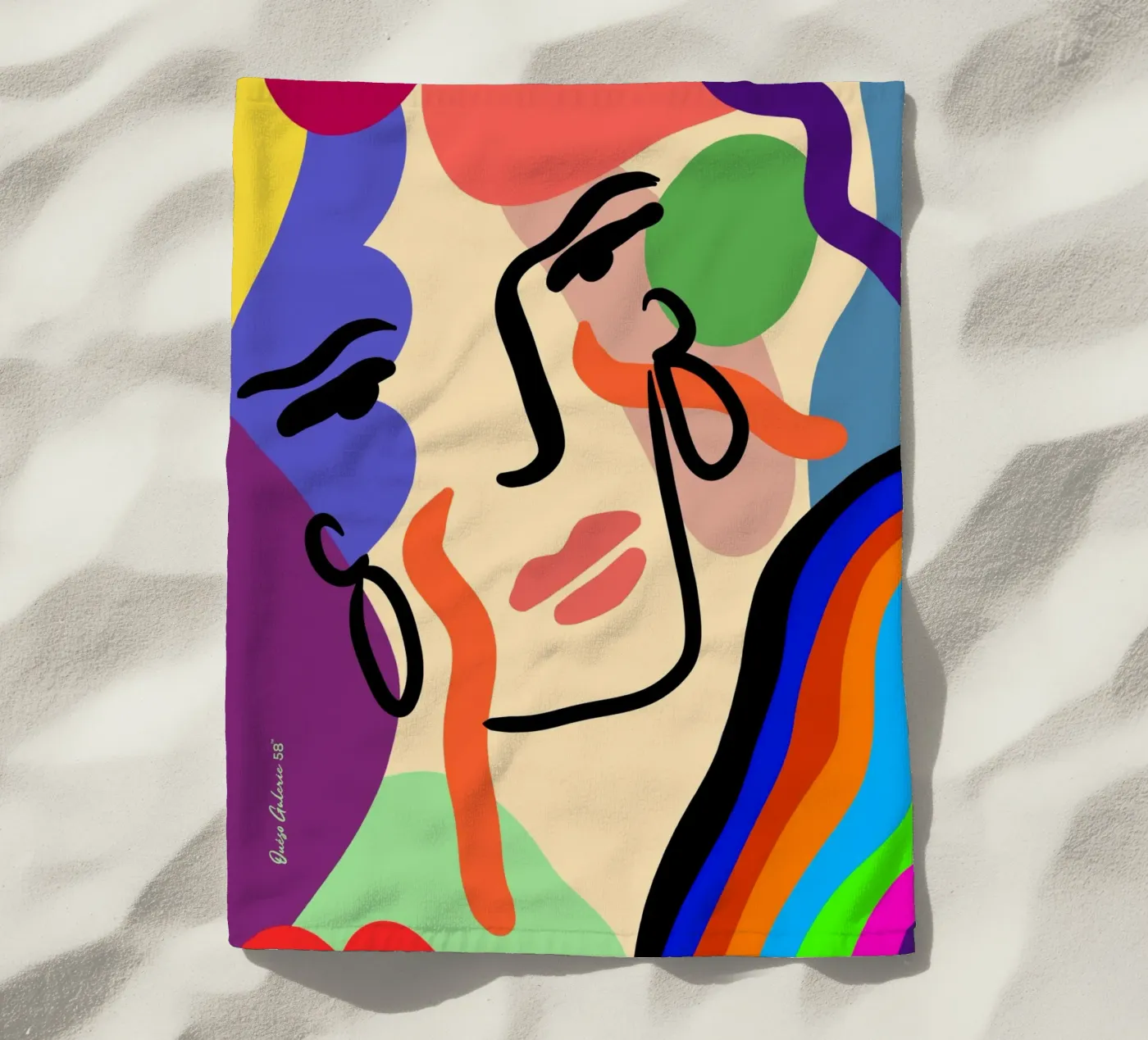 Delicate Waves beach towel by Mike Leymi