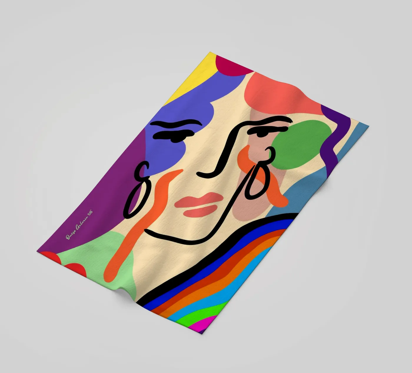 Delicate Waves beach towel by Mike Leymi