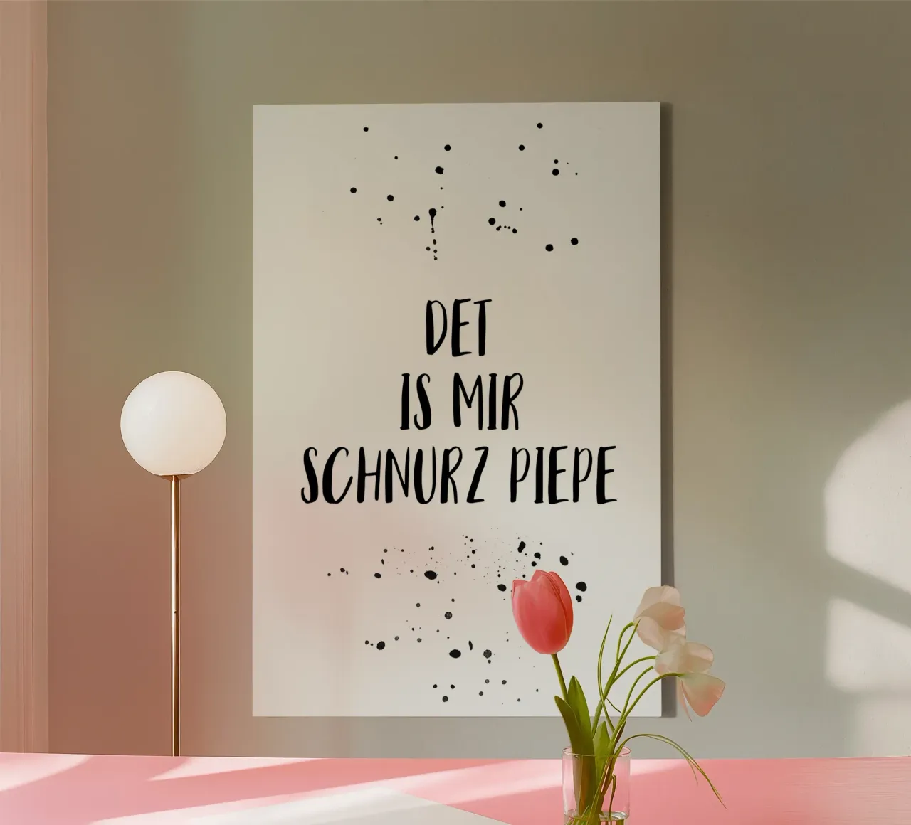 Berliner Schnauze DET IS MIR SCHNURZ PIEPE canvas met Baklijst van Melanie Viola