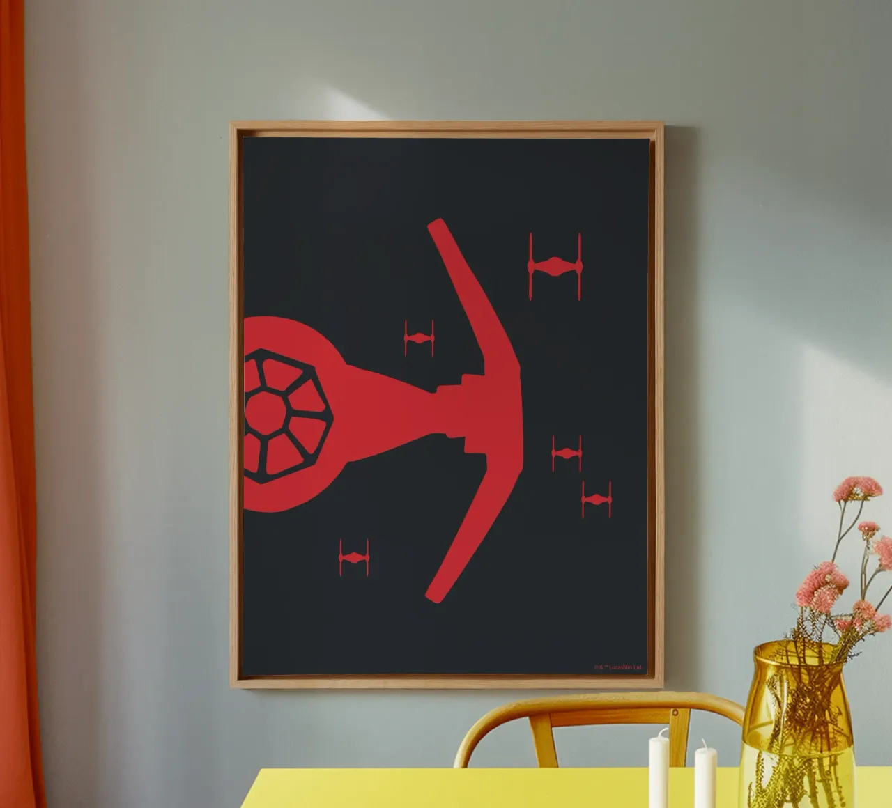 TIE FIGHTER tela con Cornice a cassetta da Star Wars