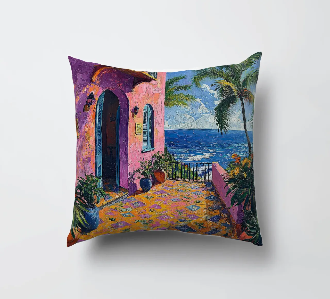 Joyful Horizons cuscino da Nikis Art Studio