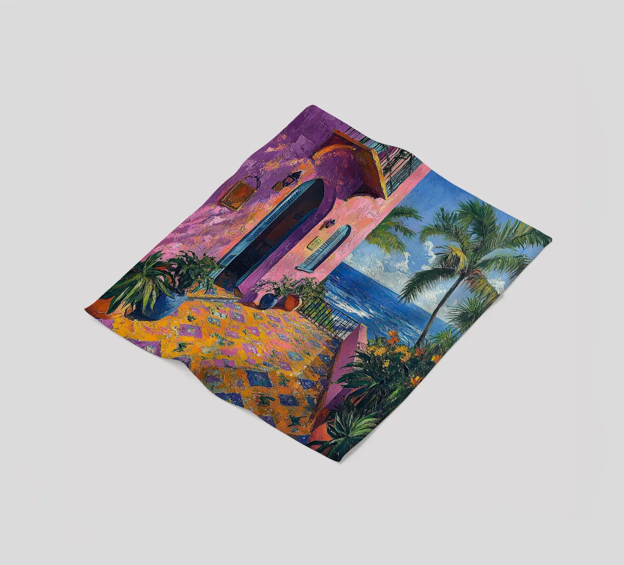 Joyful Horizons coperta in pile da Nikis Art Studio