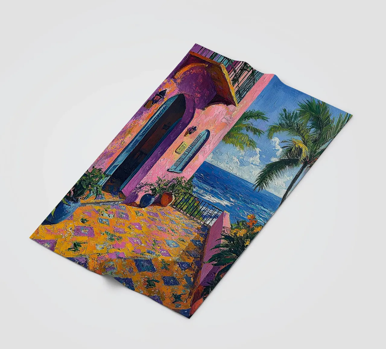 Joyful Horizons coperta in pile da Nikis Art Studio