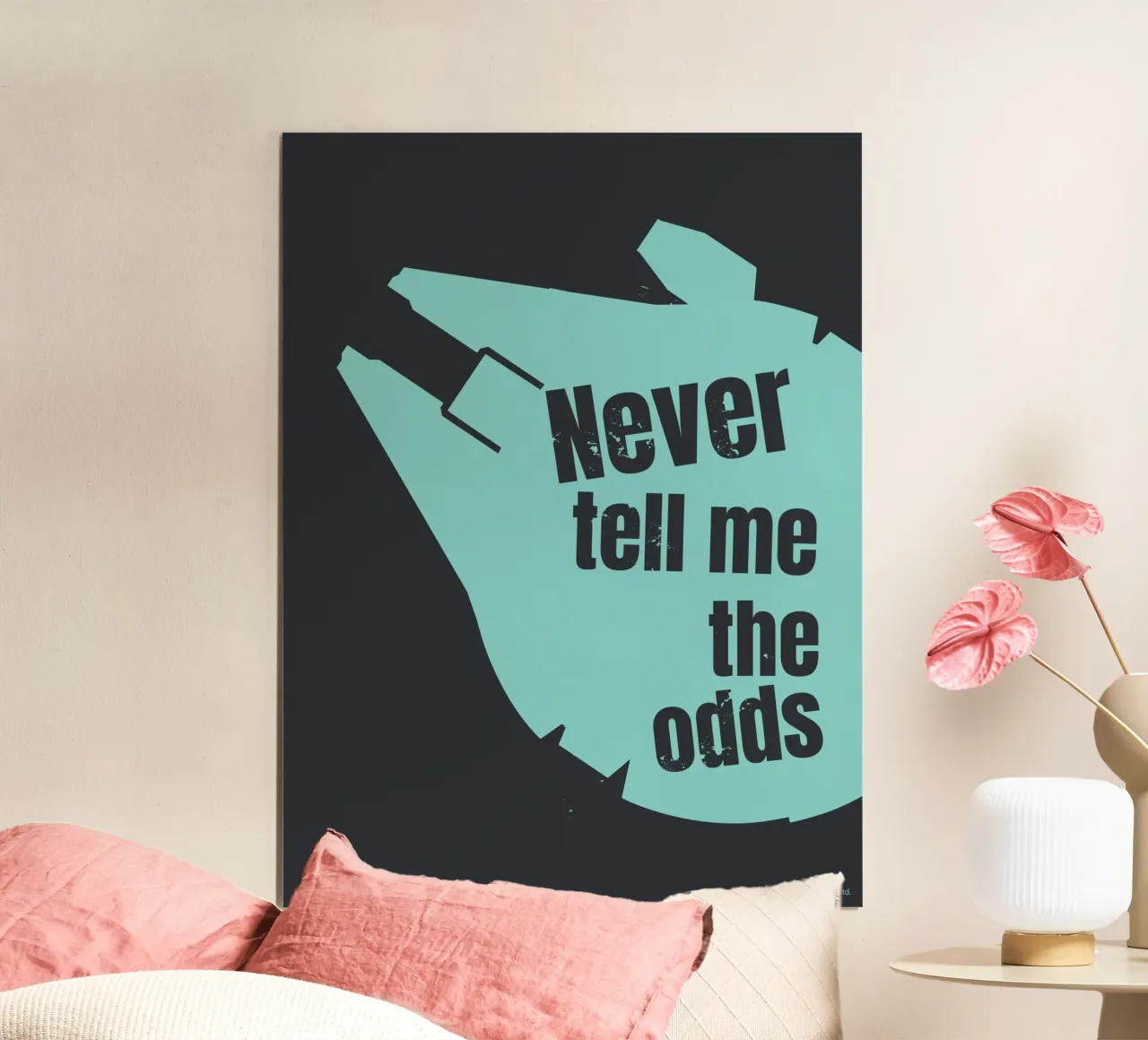 NEVER TELL ME THE ODDS poster con telaio in plastica da Star Wars