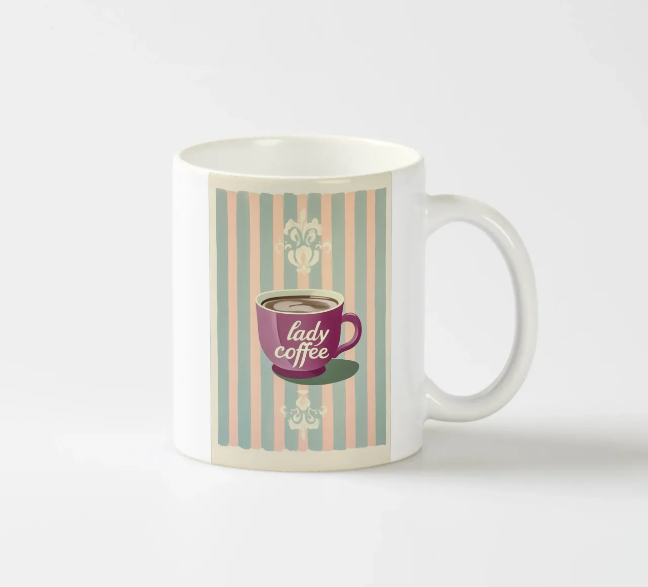 "Lady Coffee", charme retrò tazza in ceramica da Carinaprint