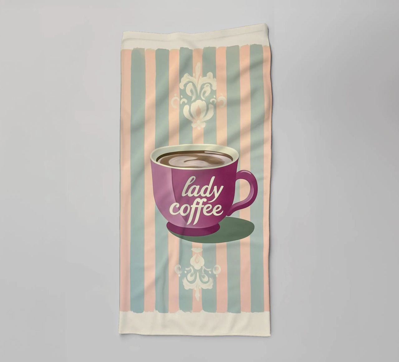 "Kaffee-Dame" Retro Charme Handtuch von Carinaprint