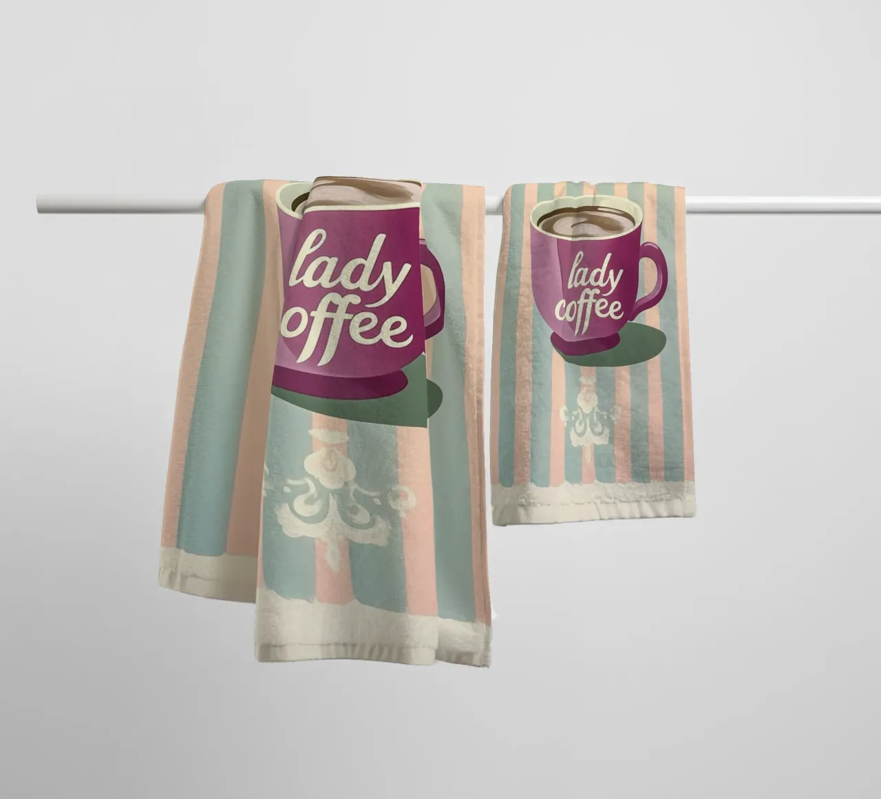 "Lady Coffee" Retro Charme toalla de baño de Carinaprint