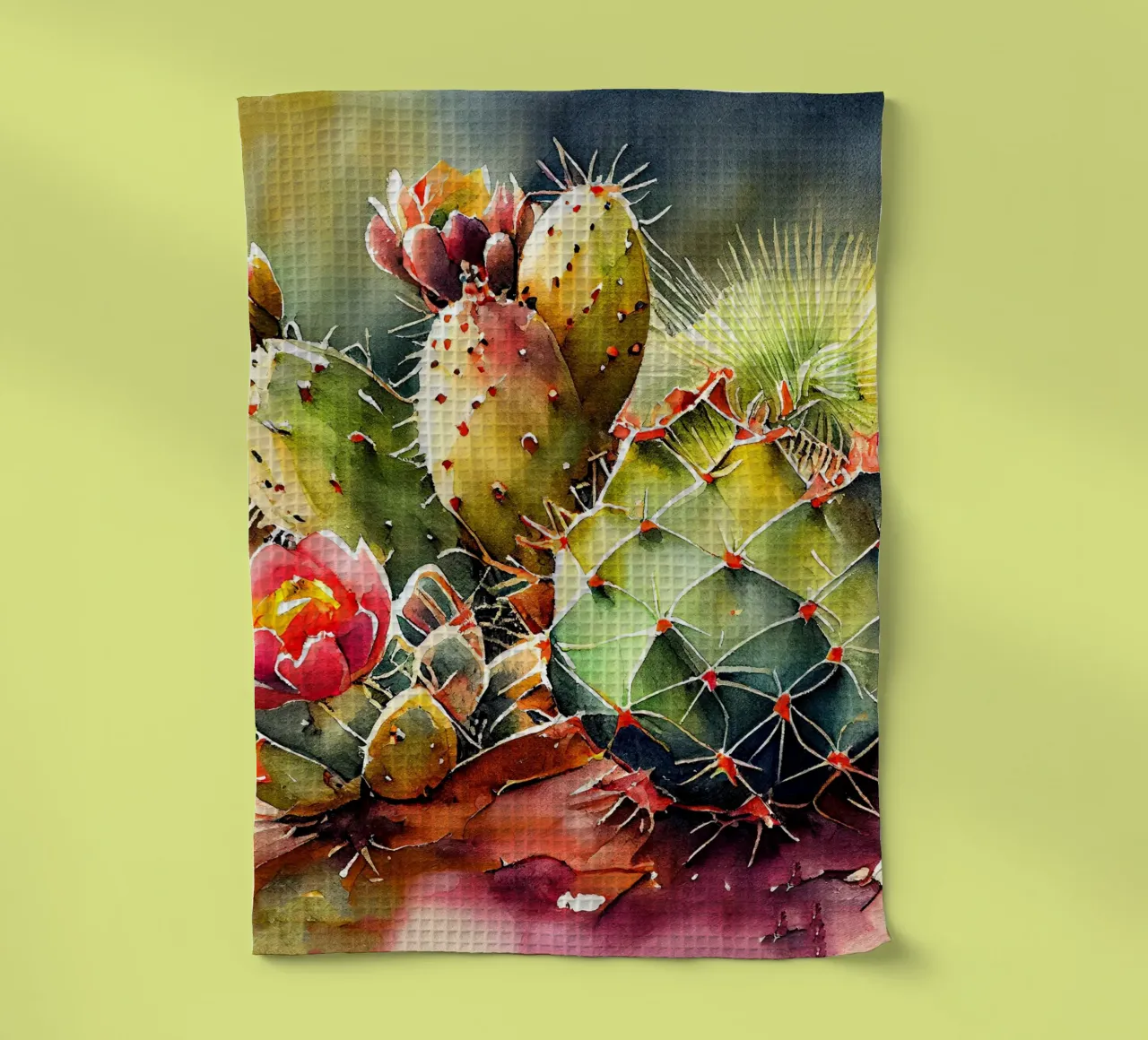 l'arte delle piante grasse e dei cactus canovaccio da cucina da Justyna Jaszke JBJart