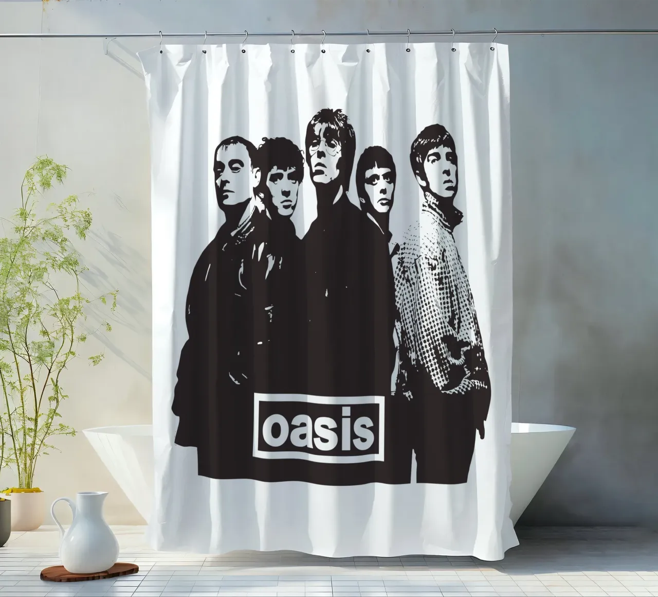 oasis band art shower curtain by music soul