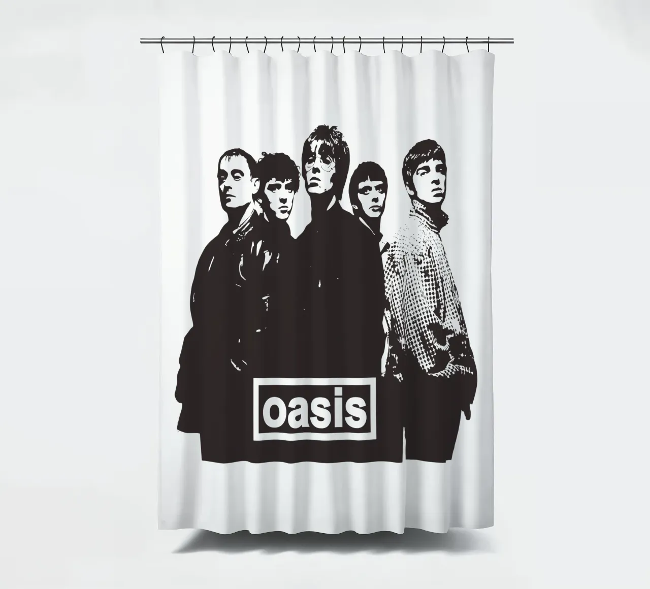 oasis band art shower curtain by music soul