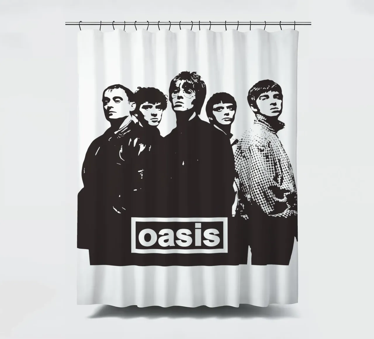 oasis band art shower curtain by music soul
