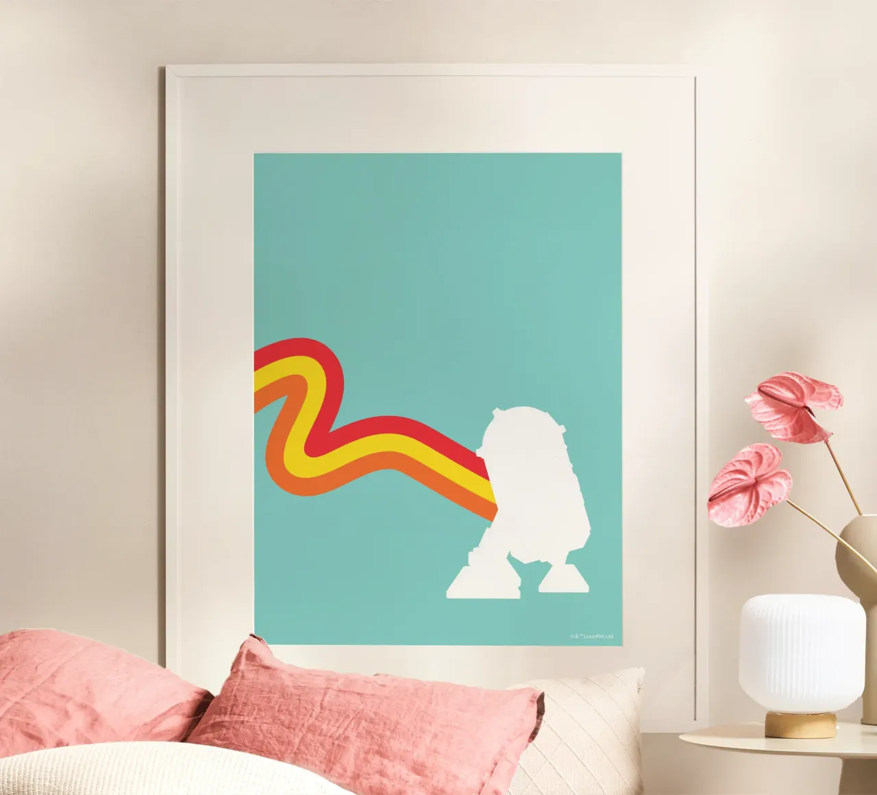 R2D2 poster con telaio in plastica da Star Wars