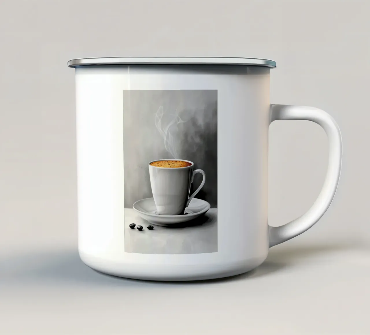 È l'ora del caffè tazza in smalto da Justyna Jaszke JBJart