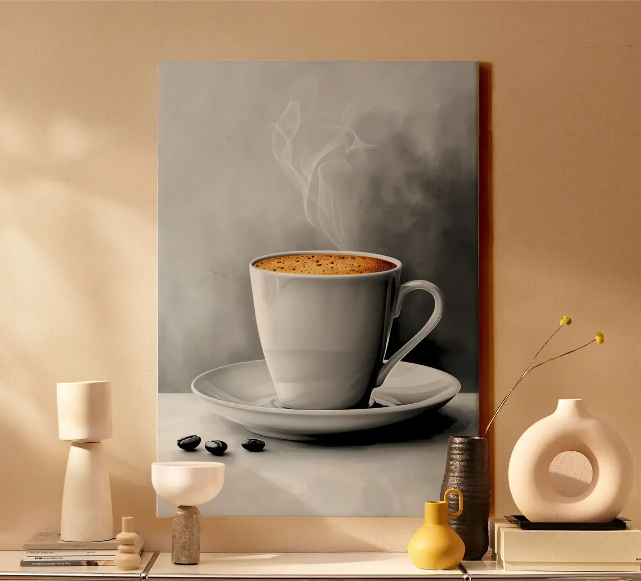 È l'ora del caffè tela con Cornice a cassetta da Justyna Jaszke JBJart