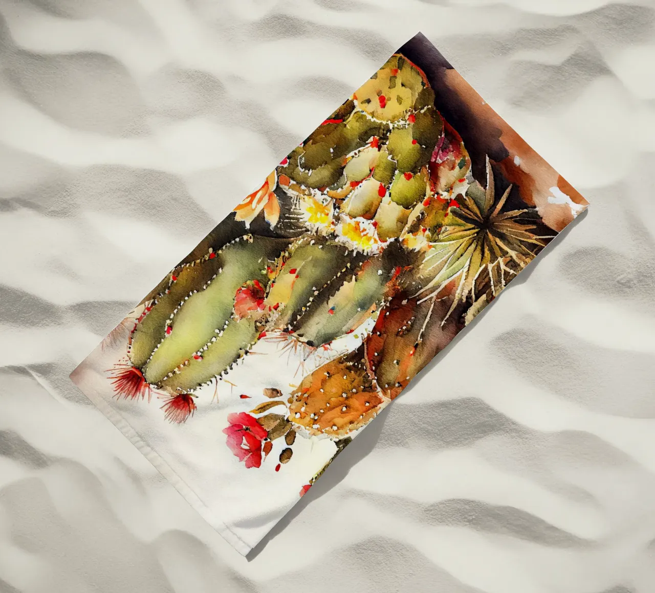 l'arte delle piante grasse e dei cactus telo mare da Justyna Jaszke JBJart