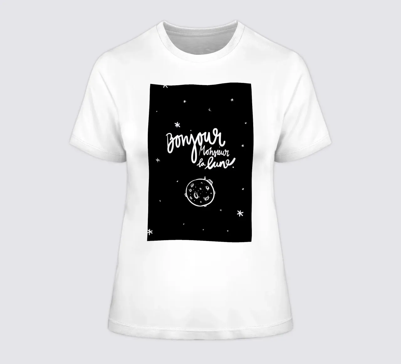 Monsieur la lune t-shirt da donna da Waltraud Rieken
