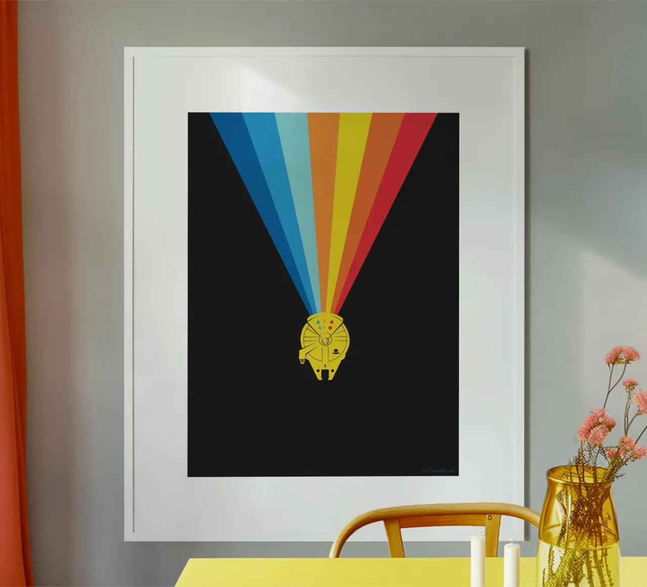 Millennium Falcon poster con telaio in alluminio da Star Wars