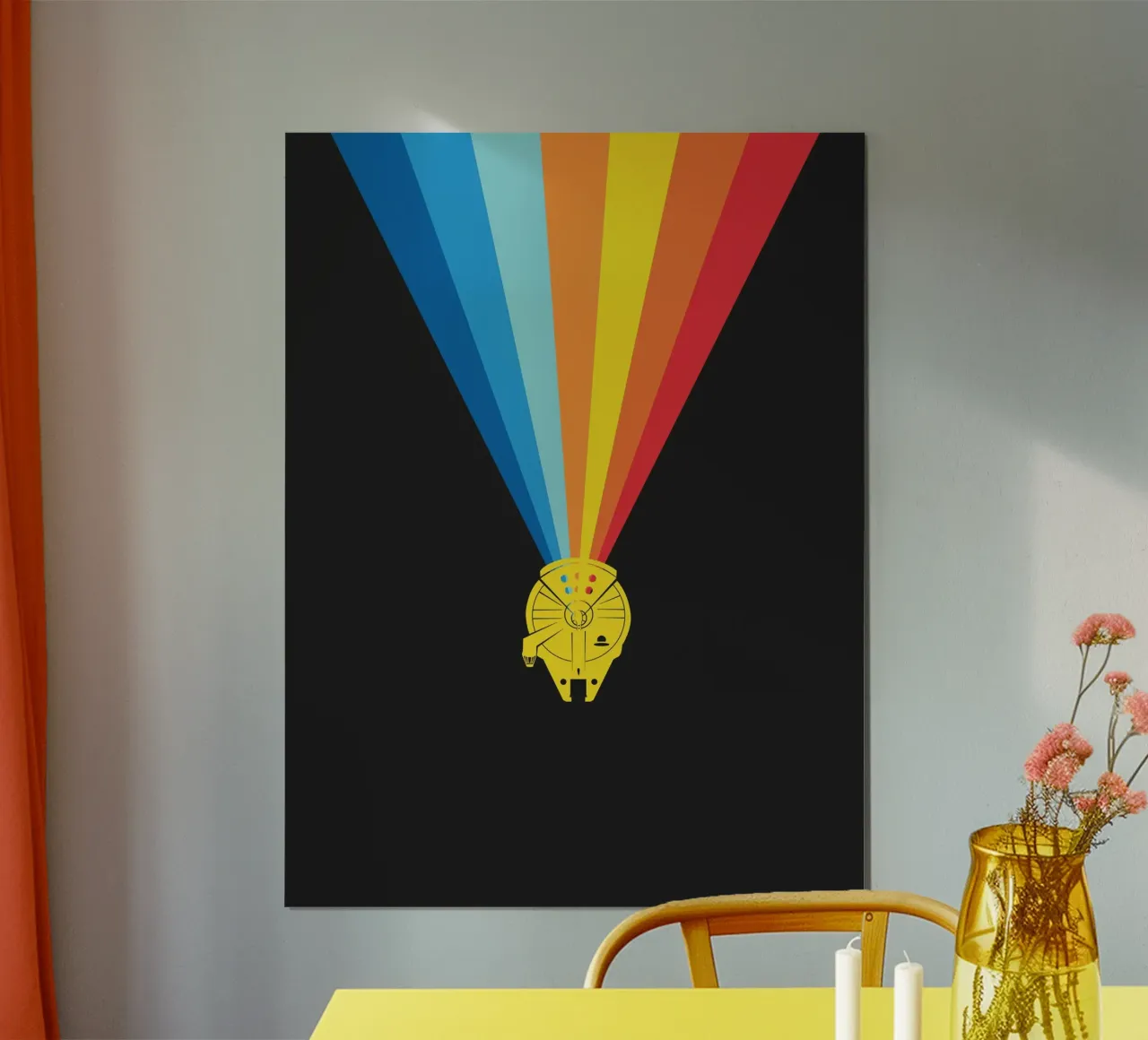 Millennium Falcon poster con telaio in alluminio da Star Wars