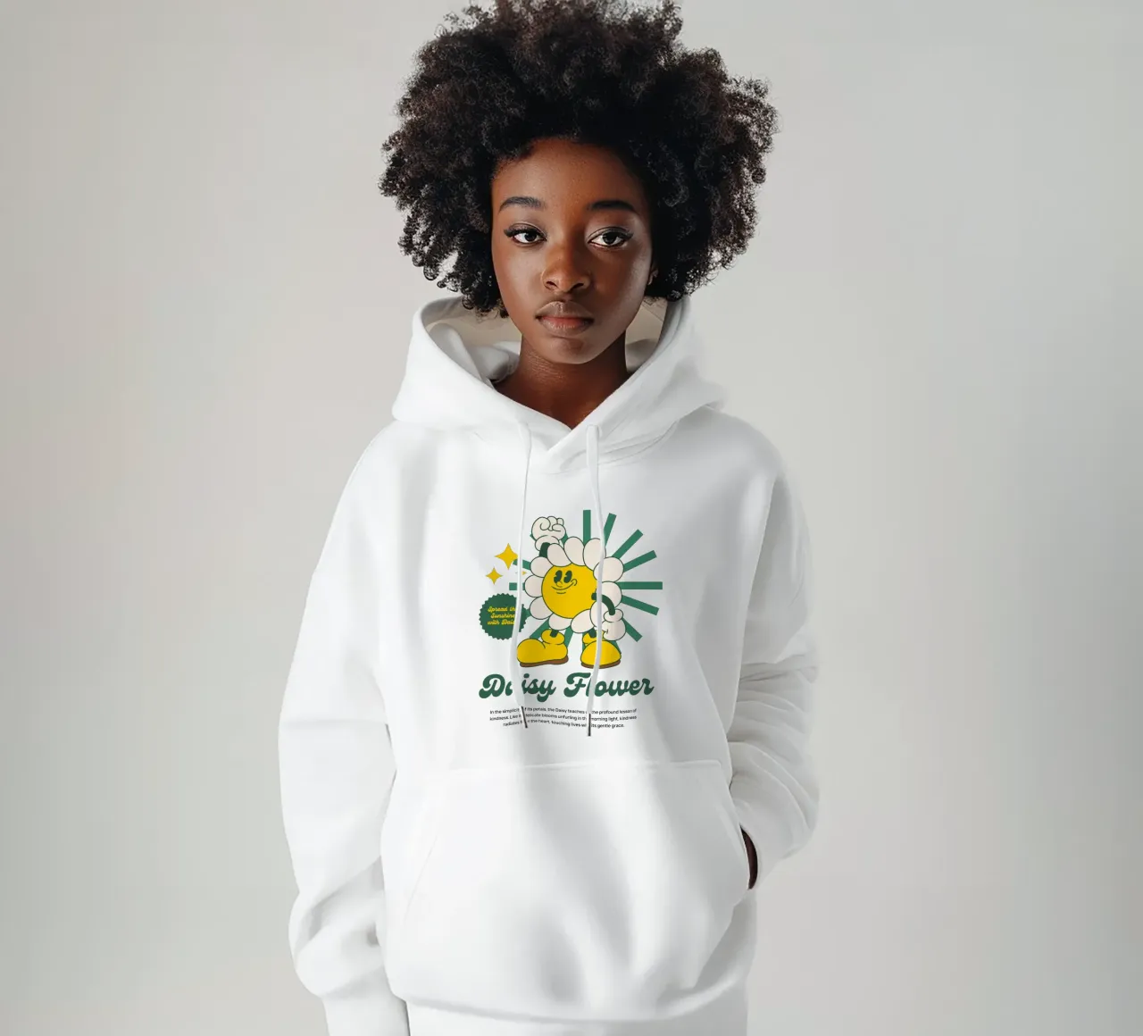 DAISY FLOWER felpa con cappuccio da Einfach Uebel