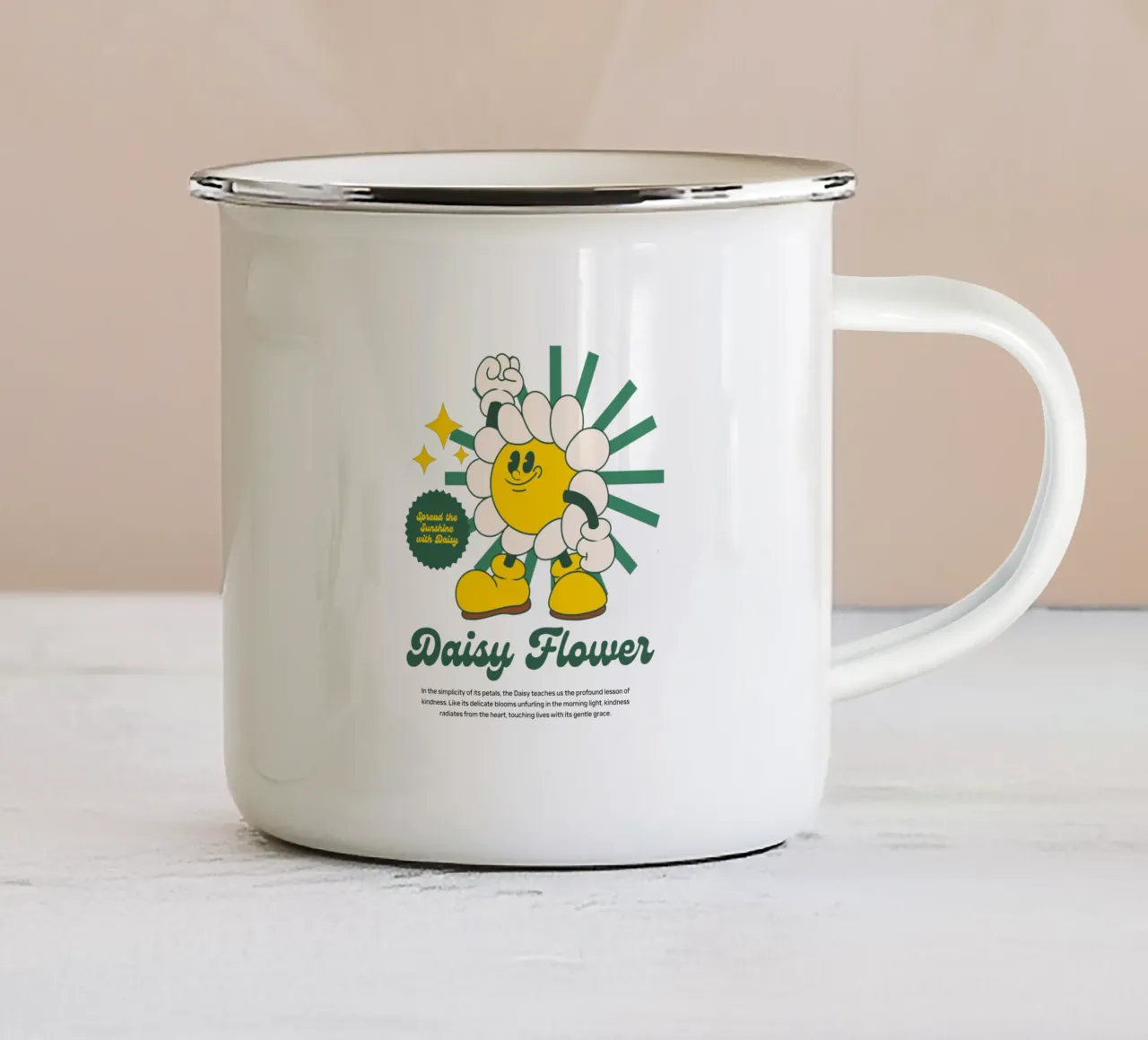 DAISY FLOWER tazza in smalto da Einfach Uebel