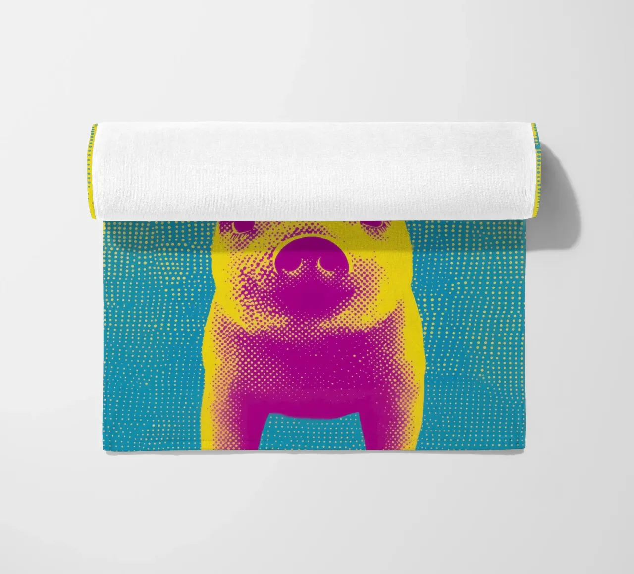 Buona fortuna | Maiale fortunato in stile pop art telo mare da Autofocus