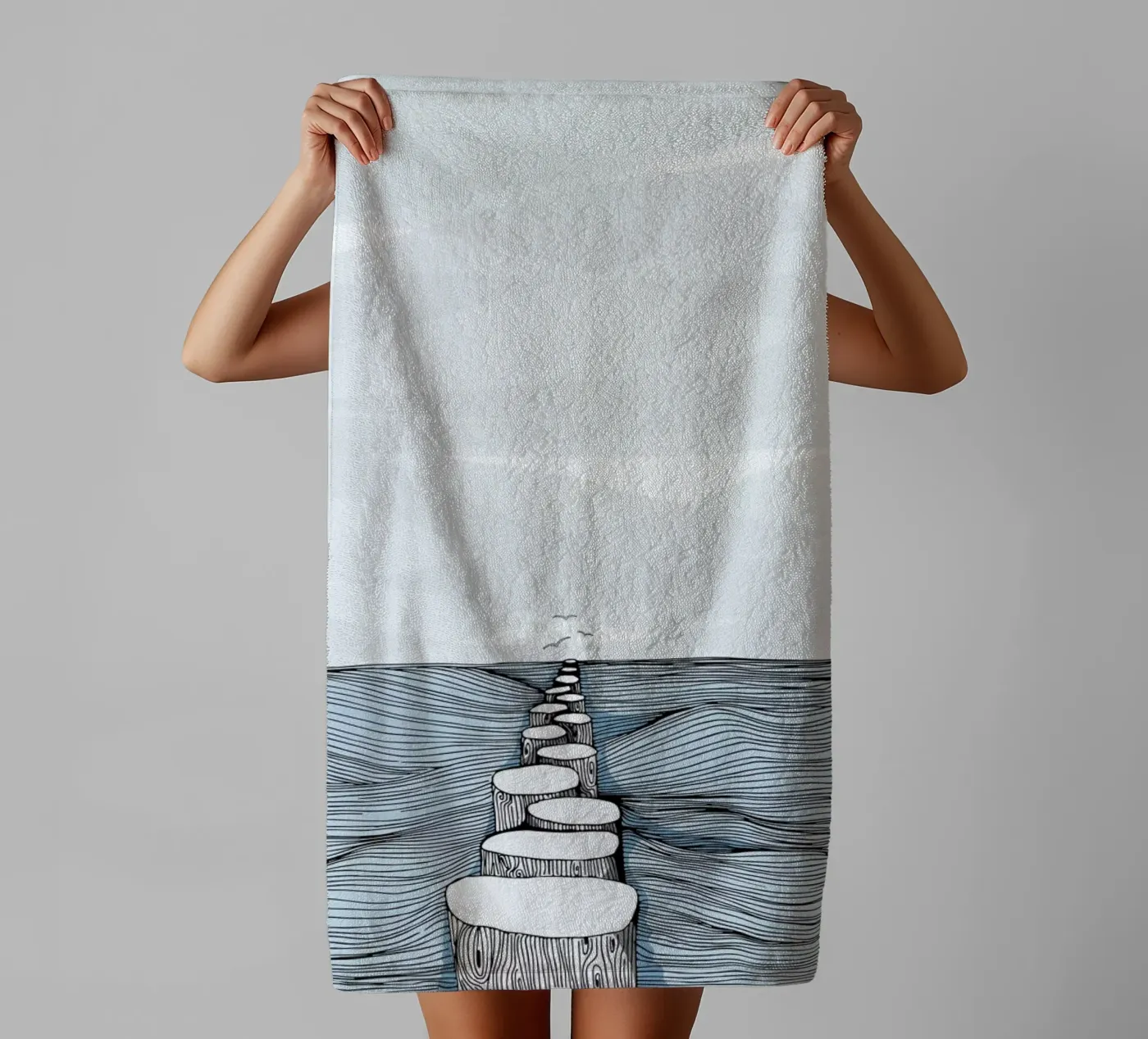 Something Calm towel by Waltraud Rieken