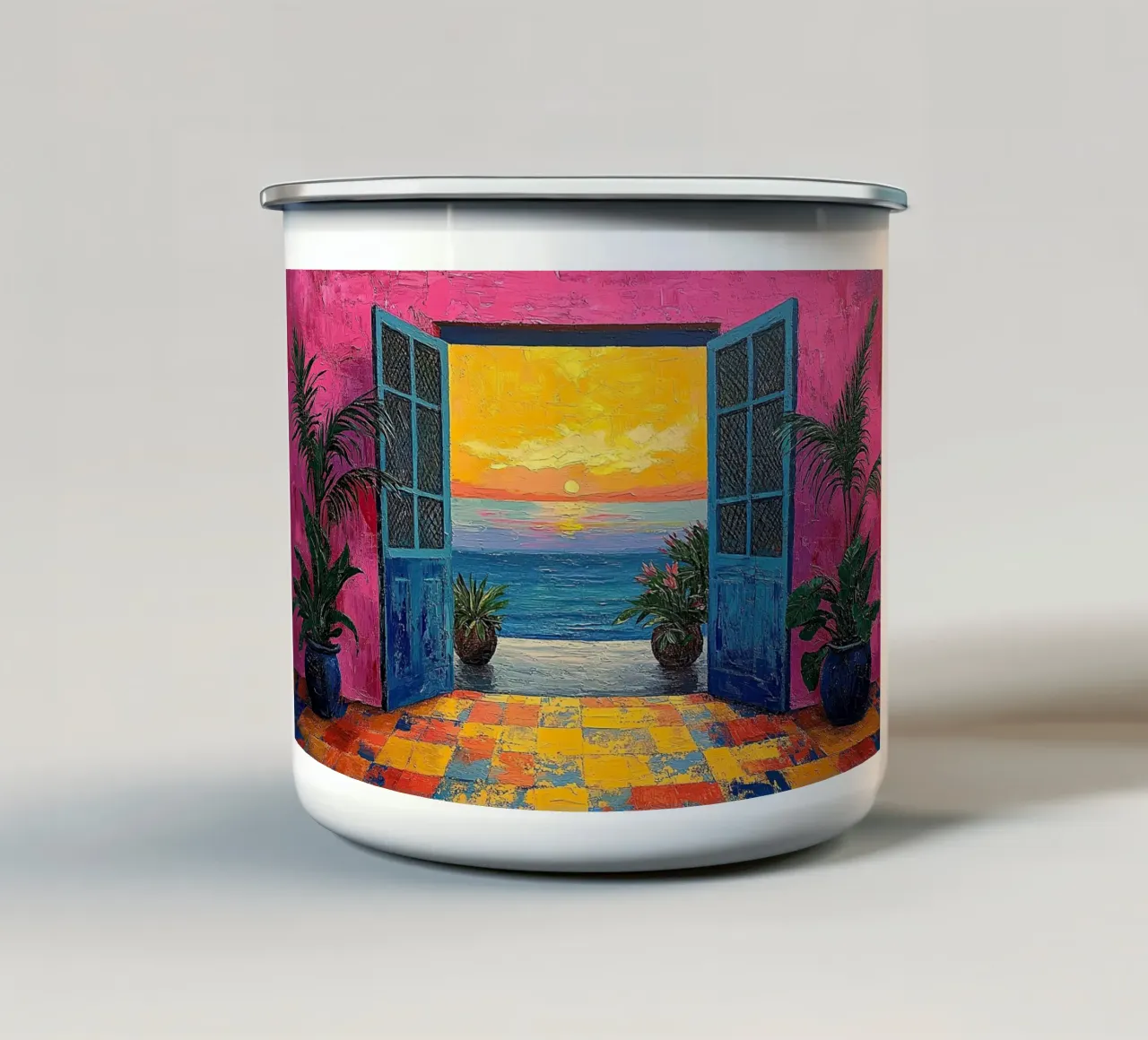 Where Light Meets Life tazza in smalto da Nikis Art Studio