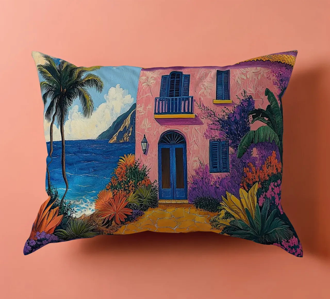 Breath of Fresh Color cuscino da Nikis Art Studio