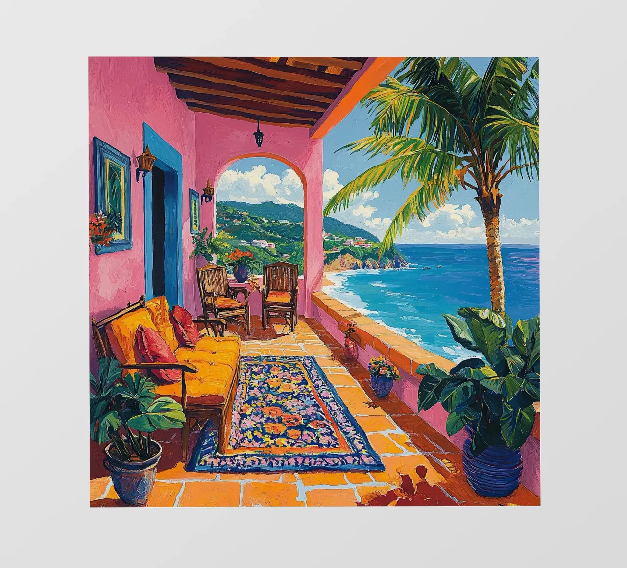Coastal Views in Bloom telo in pvc da Nikis Art Studio